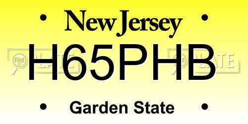 H65PHB New Jersey License Plate