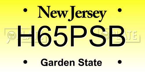 H65PSB New Jersey License Plate