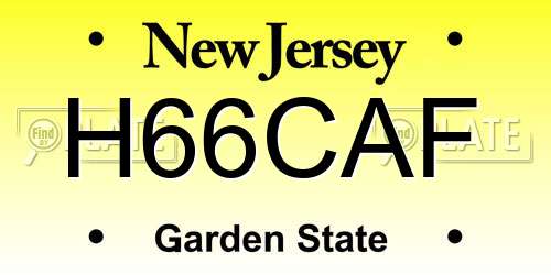 H66CAF New Jersey License Plate