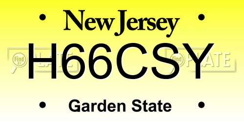H66CSY New Jersey License Plate