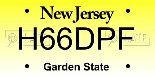 H66DPF New Jersey License Plate