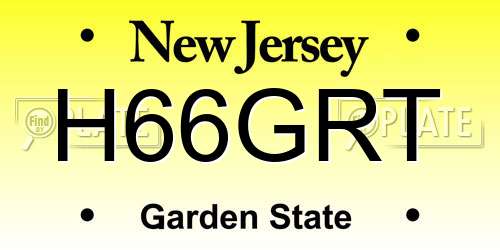 H66GRT New Jersey License Plate