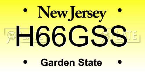 H66GSS New Jersey License Plate