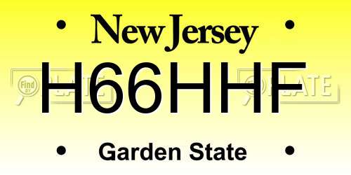 H66HHF New Jersey License Plate