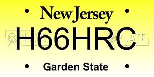 H66HRC New Jersey License Plate