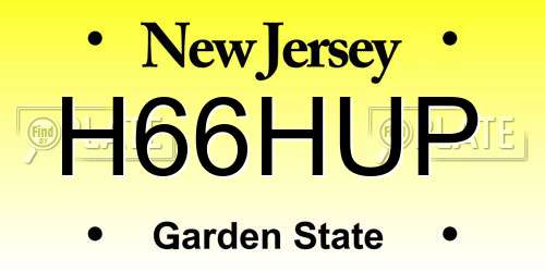 H66HUP New Jersey License Plate