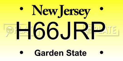 H66JRP New Jersey License Plate