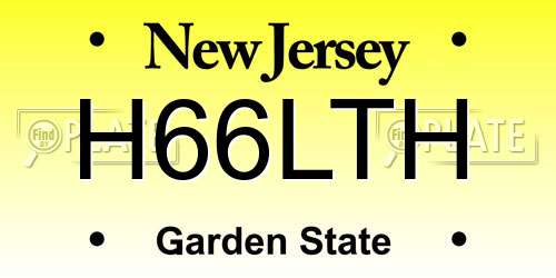 H66LTH New Jersey License Plate