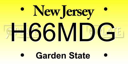 H66MDG New Jersey License Plate