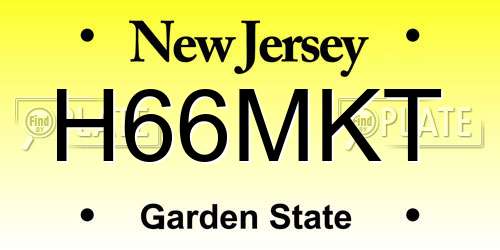 H66MKT New Jersey License Plate