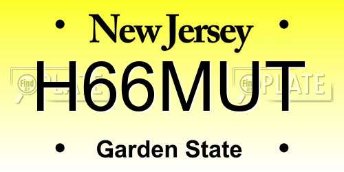 H66MUT New Jersey License Plate