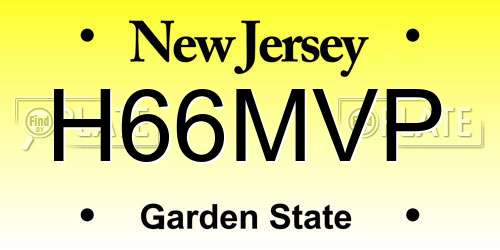 H66MVP New Jersey License Plate