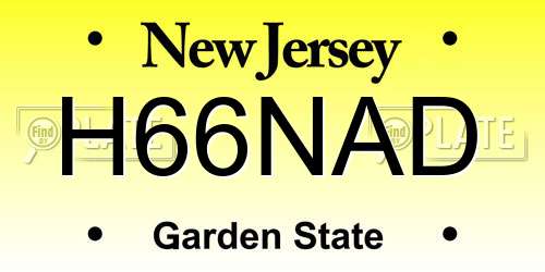 H66NAD New Jersey License Plate