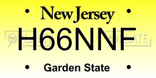 H66NNF New Jersey License Plate