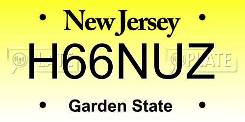 H66NUZ New Jersey License Plate