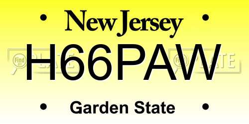 H66PAW New Jersey License Plate
