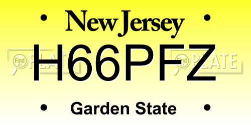 H66PFZ New Jersey License Plate