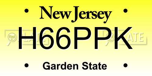 H66PPK New Jersey License Plate