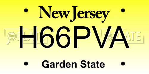 H66PVA New Jersey License Plate