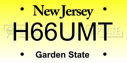 H66UMT New Jersey License Plate