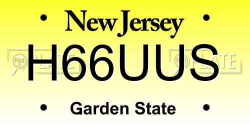 H66UUS New Jersey License Plate