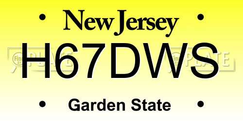 H67DWS New Jersey License Plate