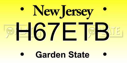 H67ETB New Jersey License Plate
