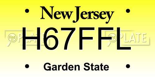H67FFL New Jersey License Plate