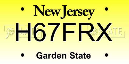 H67FRX New Jersey License Plate