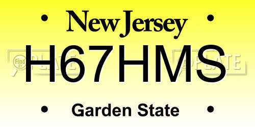 H67HMS New Jersey License Plate
