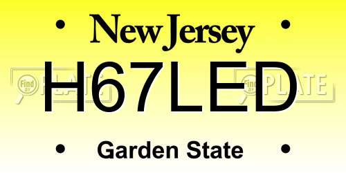 H67LED New Jersey License Plate