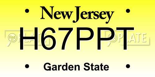 H67PPT New Jersey License Plate