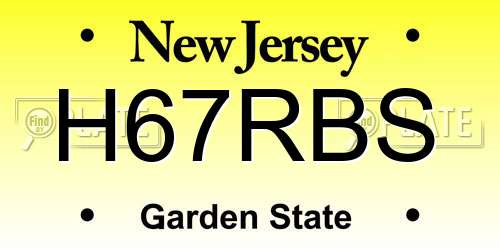 H67RBS New Jersey License Plate
