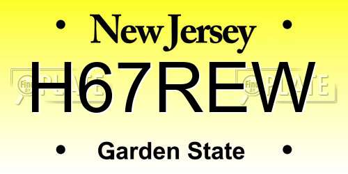H67REW New Jersey License Plate