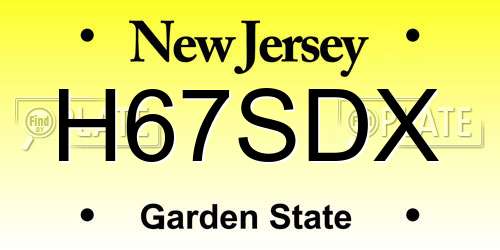 H67SDX New Jersey License Plate