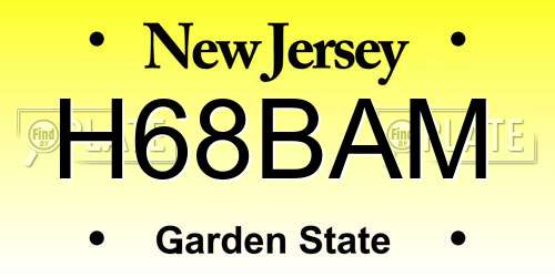 H68BAM New Jersey License Plate