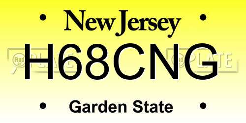 H68CNG New Jersey License Plate