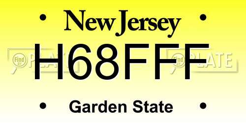H68FFF New Jersey License Plate