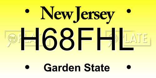 H68FHL New Jersey License Plate