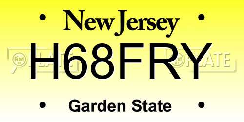 H68FRY New Jersey License Plate
