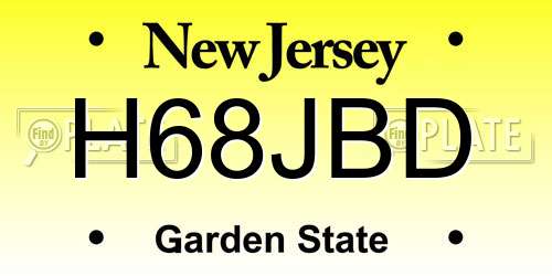 H68JBD New Jersey License Plate