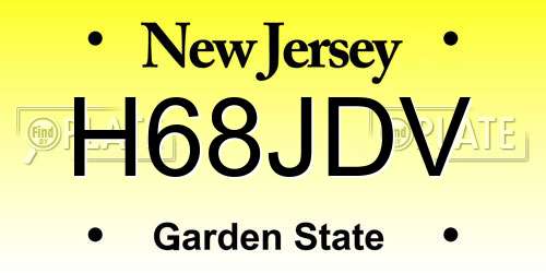 H68JDV New Jersey License Plate