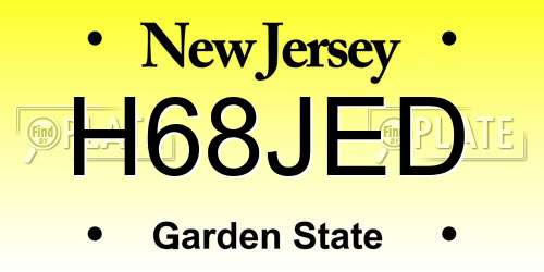 H68JED New Jersey License Plate