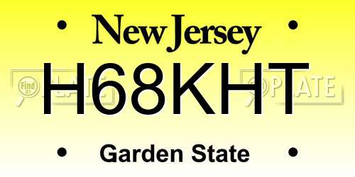H68KHT New Jersey License Plate