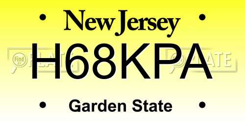 H68KPA New Jersey License Plate