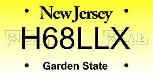 H68LLX New Jersey License Plate