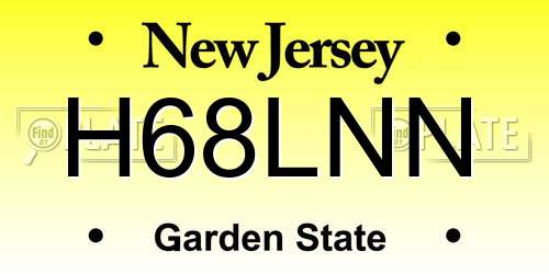 H68LNN New Jersey License Plate