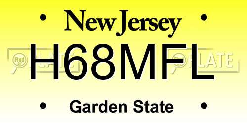 H68MFL New Jersey License Plate