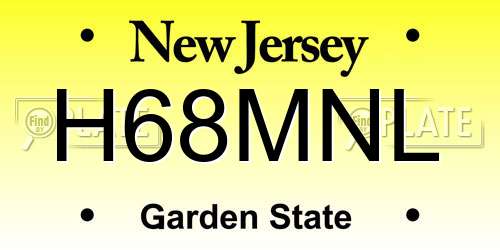 H68MNL New Jersey License Plate