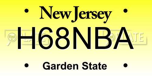 H68NBA New Jersey License Plate